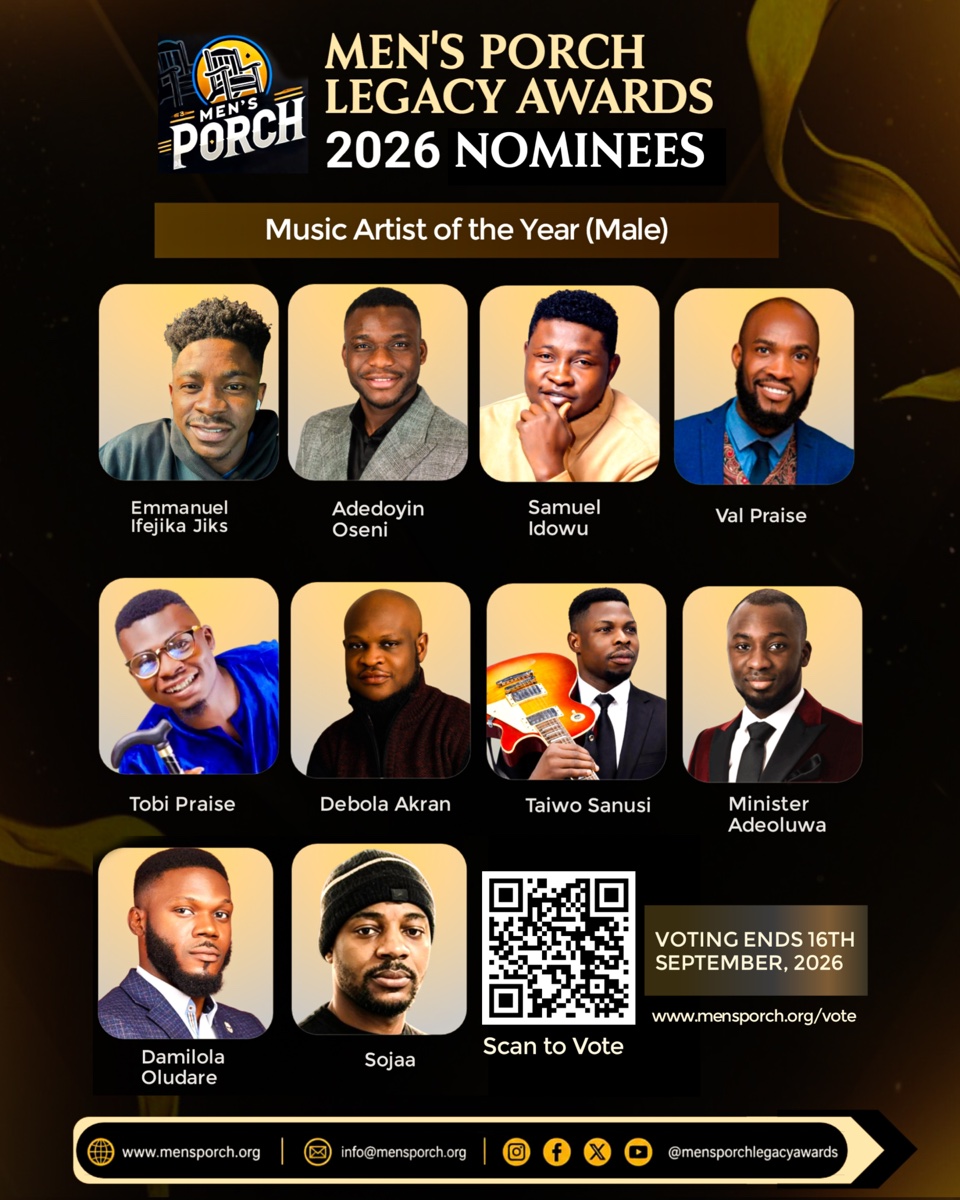 Men's Porch Legacy Awards 2026 nominees · Damilola Oludare (PDam), Music Artist of the Year (Male)
